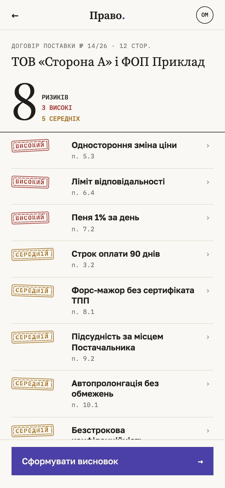 Contract risks on a phone