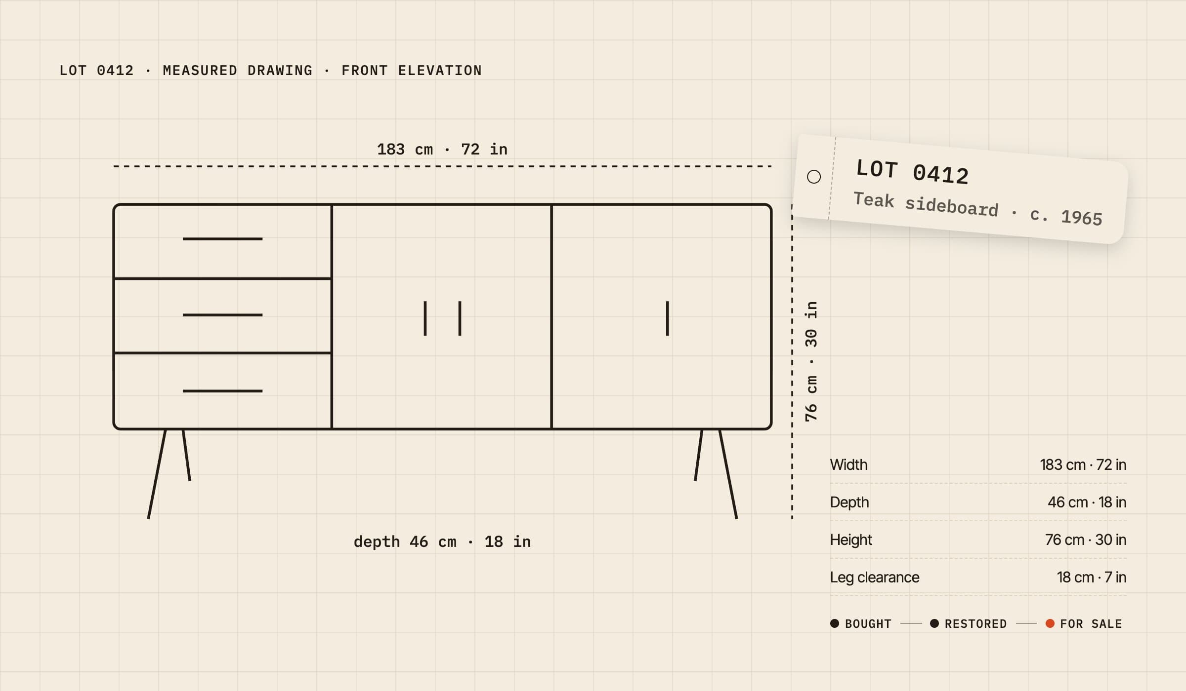 A measured drawing of the lot