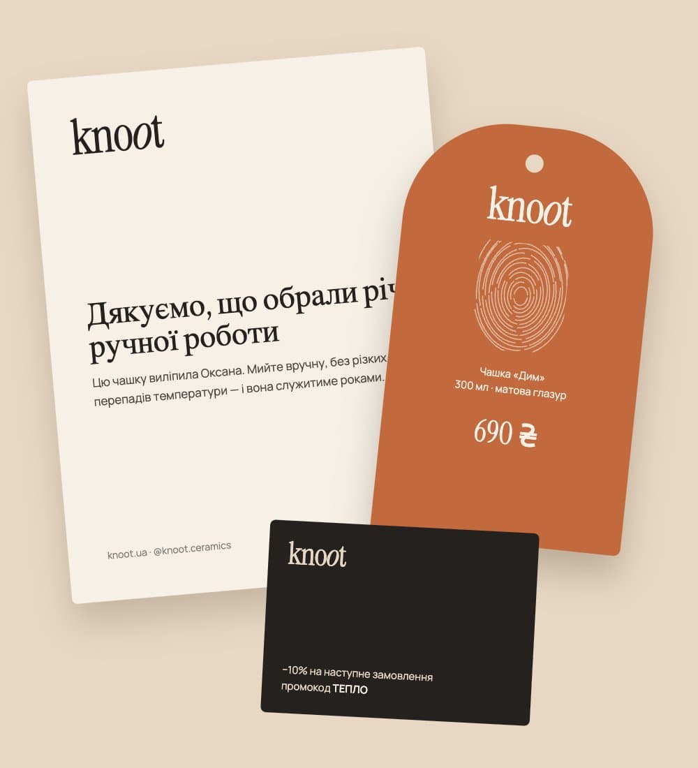 Knoot tags and postcards